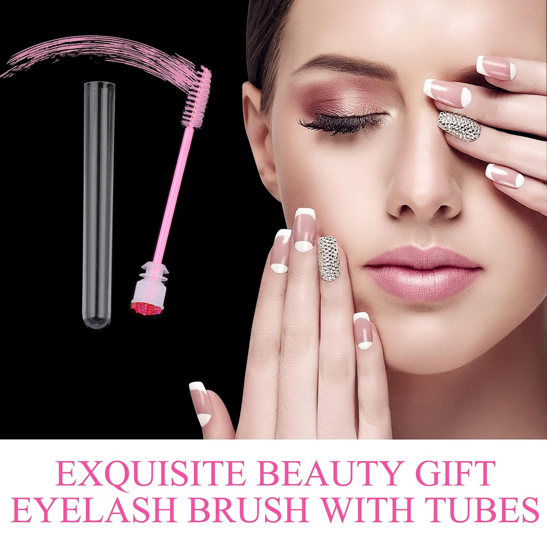 Reusable Lash Wand Tube with Diamond Keychain (50 Pcs Set)