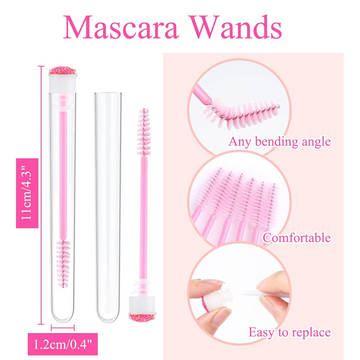 Reusable Lash Wand Tube with Diamond Keychain (50 Pcs Set)